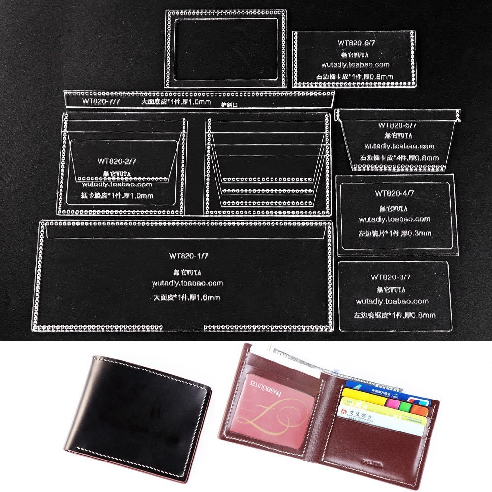 Gabarit acrylique WT820 pour réussir la découpe de portefeuille cuir
