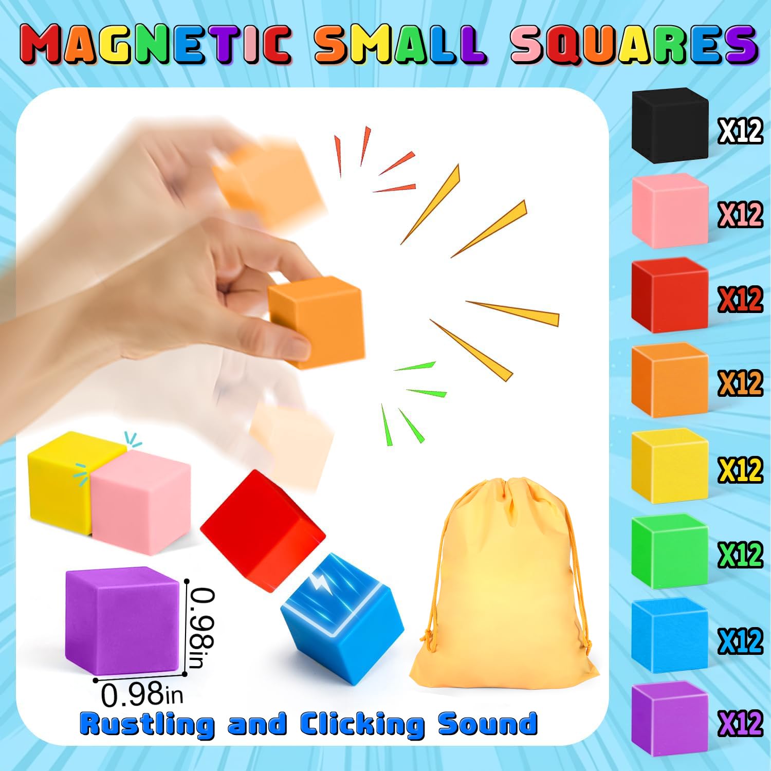 JUQG 96Pcs Bloques de Construcción Magnéticos, 3D Juguetes de Construcción Magnéticos, Juguetes Educativos de Bloques de Construcción, Regalo de Juguete Magnético para Más de 3 Niños y Niñas (96Pcs) — view 2