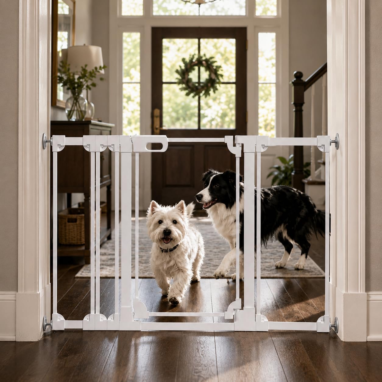 Photo 1 of Foreng Clear Acrylic Baby Gate, 30.7" Tall, 57.8"-66.1" Wide, White