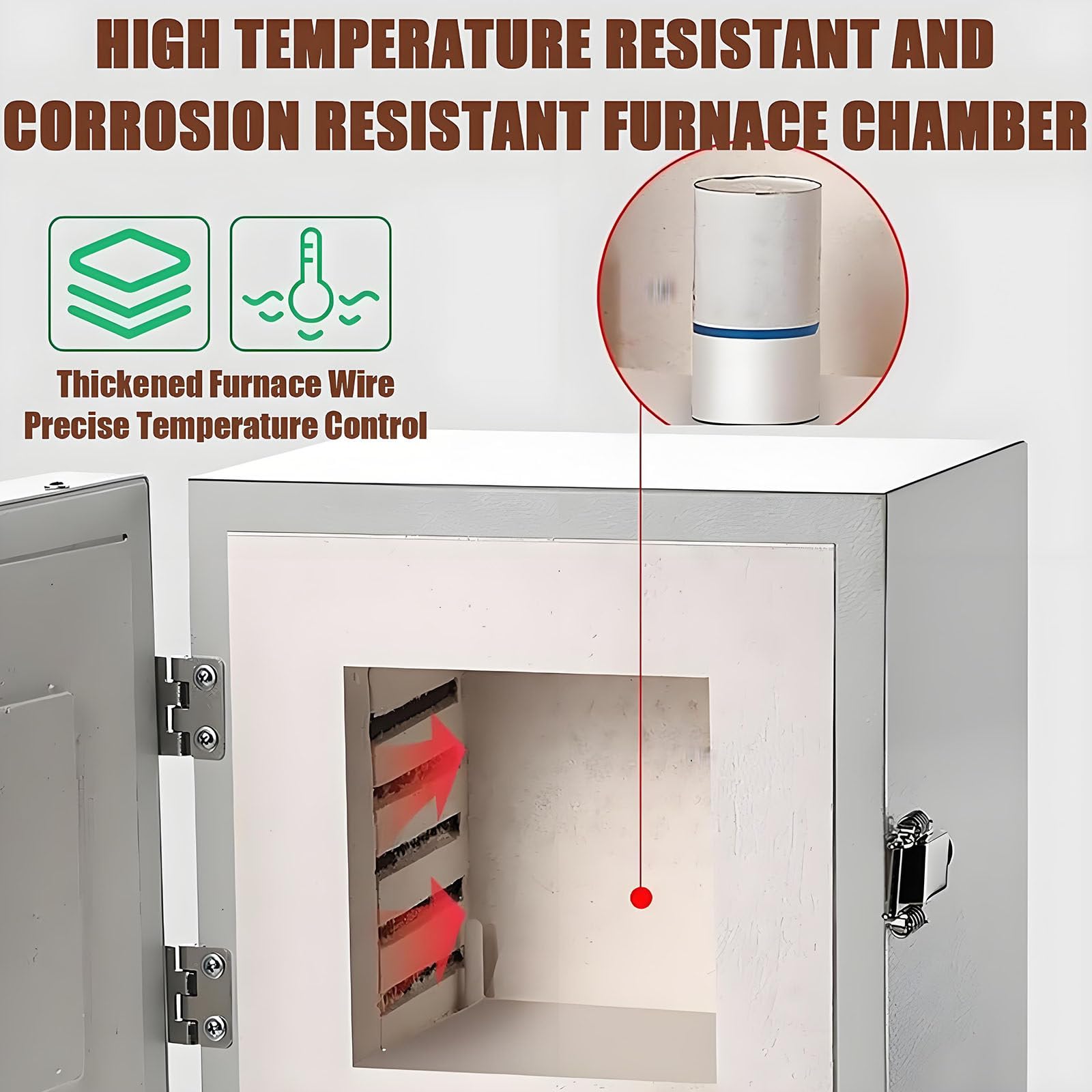 Horno Industrial para Fundición De Joyas De 2000 W. Incluye Moldes De Yeso, Pinzas Y Guantes. Temperatura Ajustable De 0 a 1150 °c. Ideal para Proyectos De Bricolaje