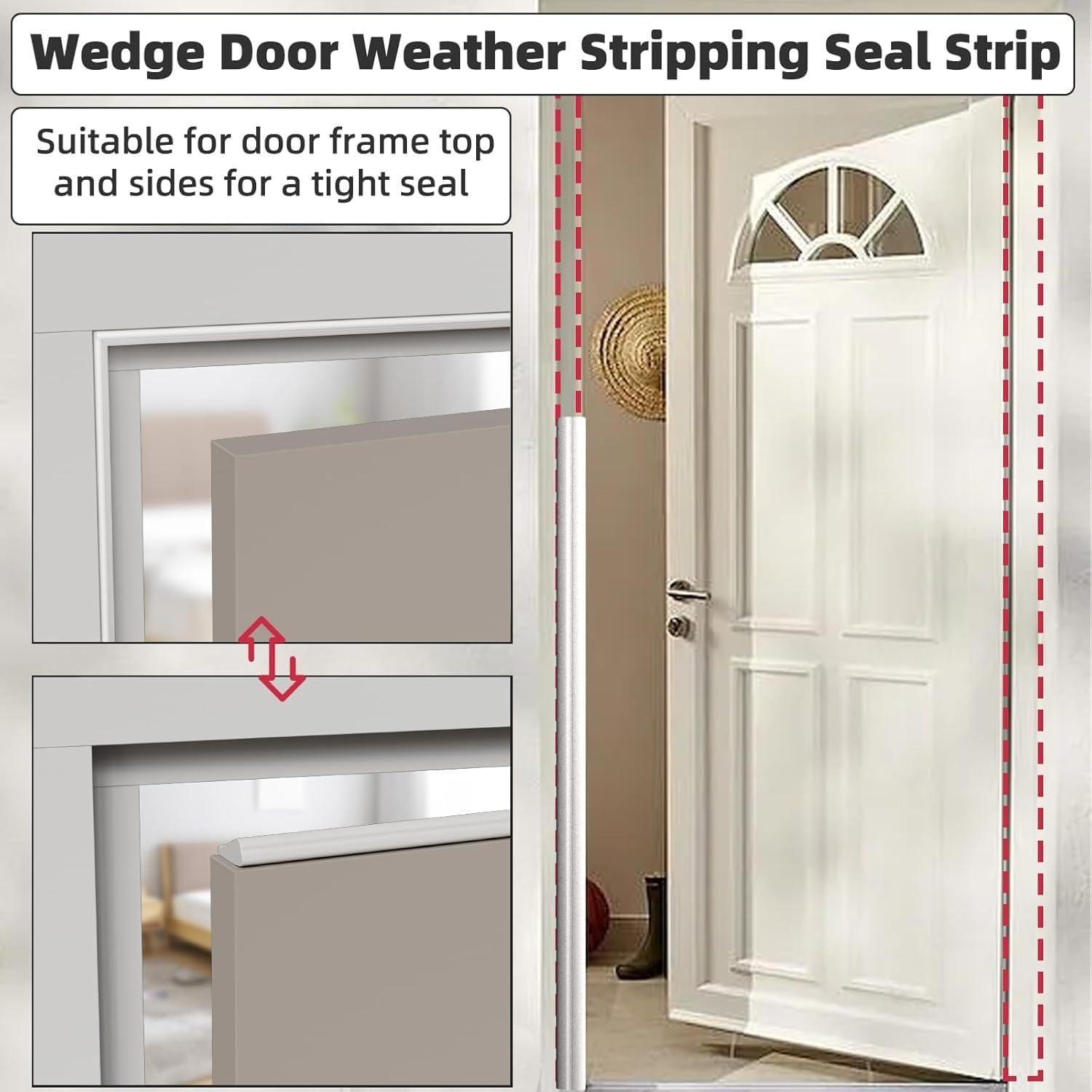 9.9FT Weather Stripping Door Seal,Foam Garage Door Seal Strip for Doors Frame and Windows Gaps, Window Seal Anti-Collision, Noise Cancelling