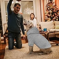 Vista 5 de Suéteres mullidos para perros grandes, ropa con capucha para mascotas, abrigos cálidos y suaves para mascotas, suéteres para perros extra grandes