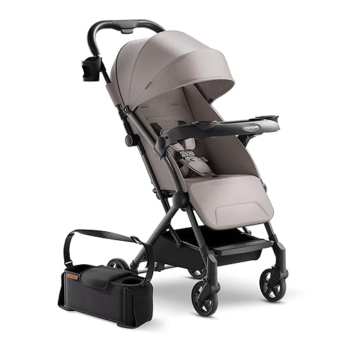 Mompush Lithe V2 - Cochecito de viaje ligero, compacto y plegable con bolsa de viaje, cochecito plegable con una sola mano, bandeja para aperitivos,