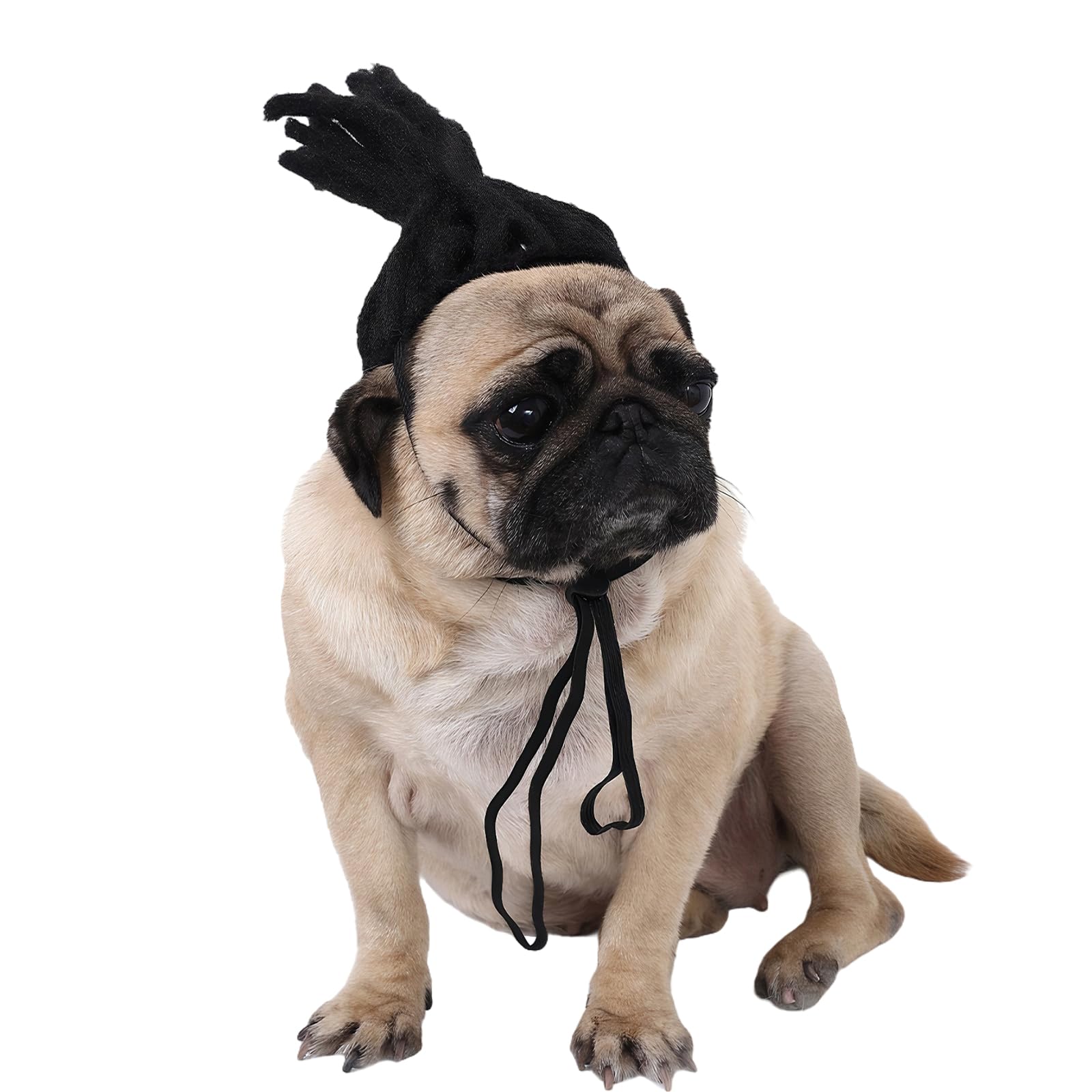 Pet Wig Headdress Costume for Small Cats Dogs Wild Spiky Hair Dreadlocks Dressup Outfit Adjustable Halloween Pet Party Dress Up Supplies — image 1