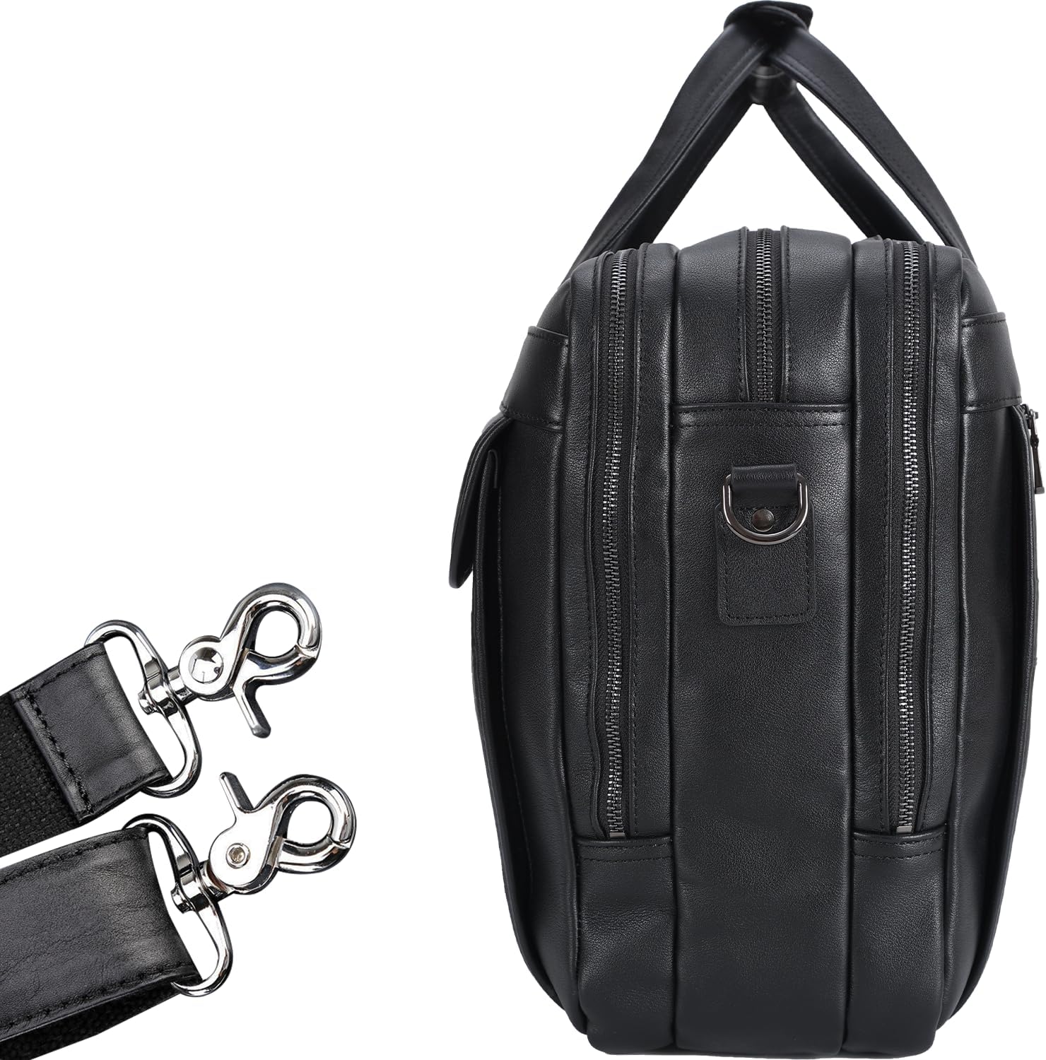 STAR VISTA Scala Pro 16-18" Messenger Bag, Full Grain Leather Briefcase, Triple Compartments, YKK Zippers, Multiple Colors