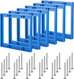 6Pcs Double Gang Outlet Box Extender Electrical Box Extenders with 24Pcs Screws, Receptacle Extenders 2 Gang Electrical Boxes for Electricals Boxes and Electricals Outlet Switches(Blue)(1/4in)