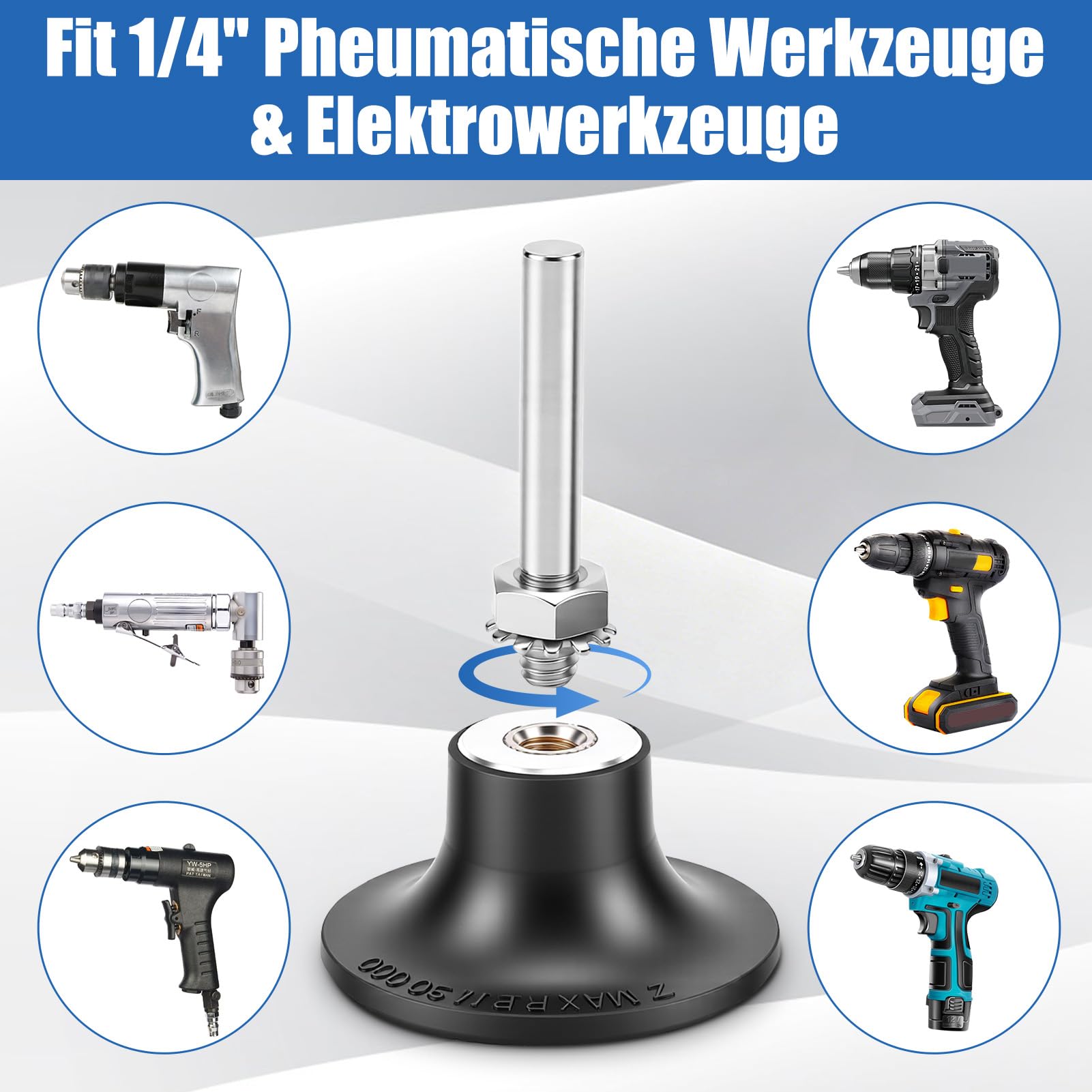 Yosoo Health Gear 104Pcs Schnellwechsel Schleifscheiben Set, 50mm CSD-Scheiben Schleifscheiben Schleifwerkzeug Set mit 1/4" Halter für Oberflächen Polieren, Entgraten, Schleifen, Entrosten