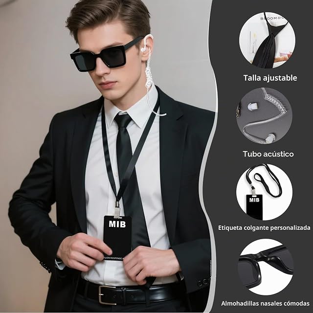 Foto 3 de 6 de AIWXEEU Agente Disfraz Accesorios, Accesorios de Agente, Men in Black Disfraz