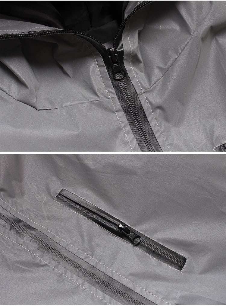 Reflective Coat Hooded Windbreaker Fashion Runing Pocket Jacket - Image 8