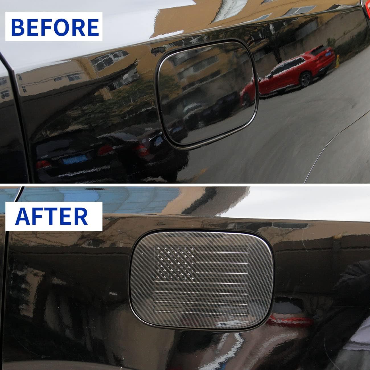 Carbon Fiber fuel tank gas door cover trim For Dodge Durango 2011-2022