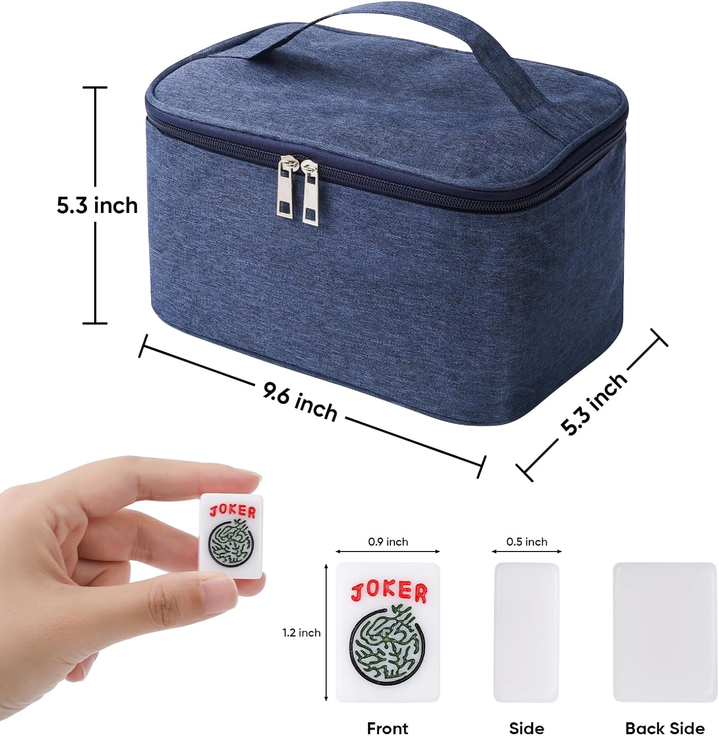 Treeroot 1.2 inch American Mahjong Tile Set,166 American Mahjong Tiles, Mahjong Tile Set with Portable Storage Bag, Chips, Dice