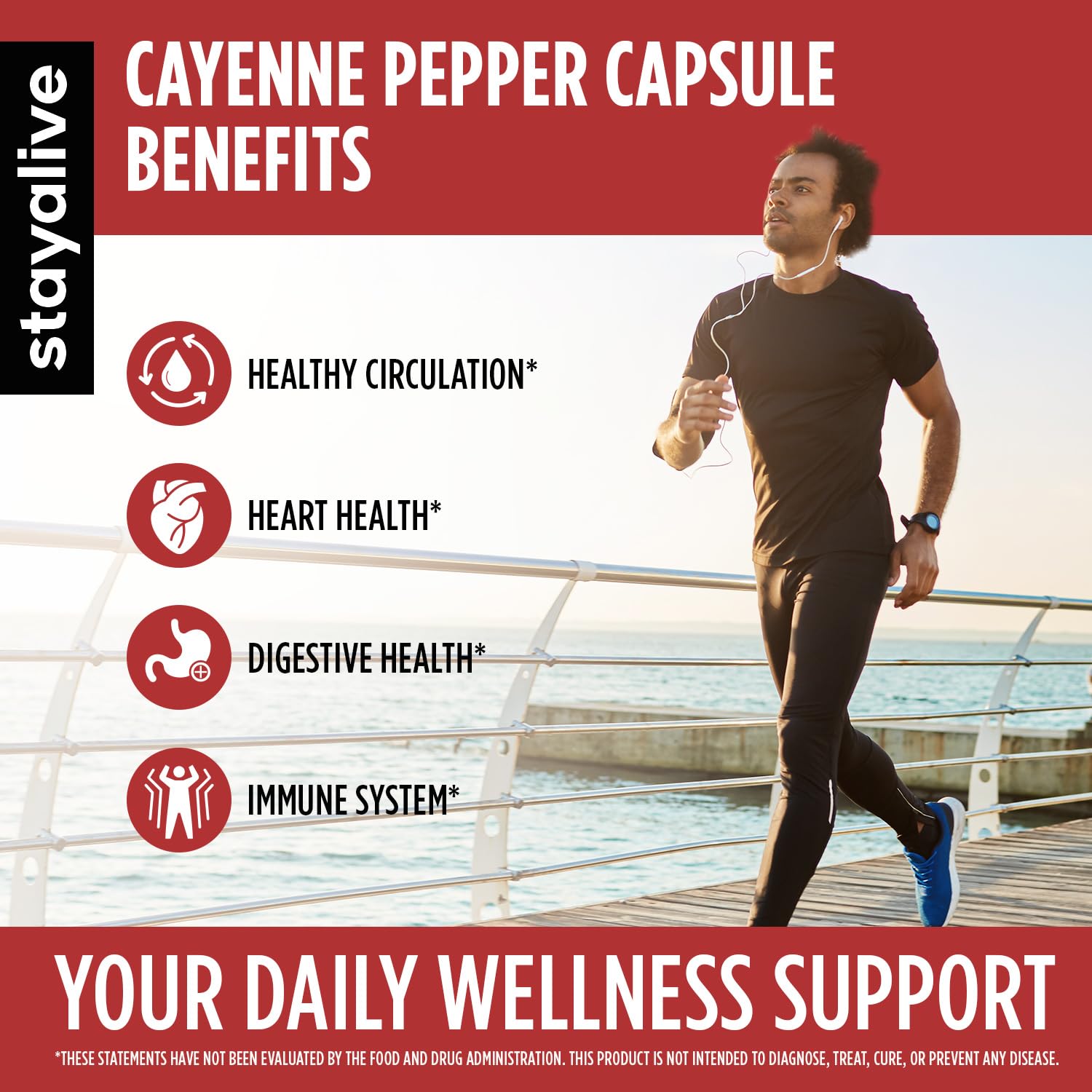 STAY ALIVE Cayenne Pepper Capsules w/Ginger, Garlic, Turmeric, Hawthorn, Diosmin, Citrus, Ceylon Cinnamon and Olive Leaf Extract, 10-in-1 Blend, 60 Pills, Non-GMO & Gluten-Free Supplement - Image 4 thumbnail