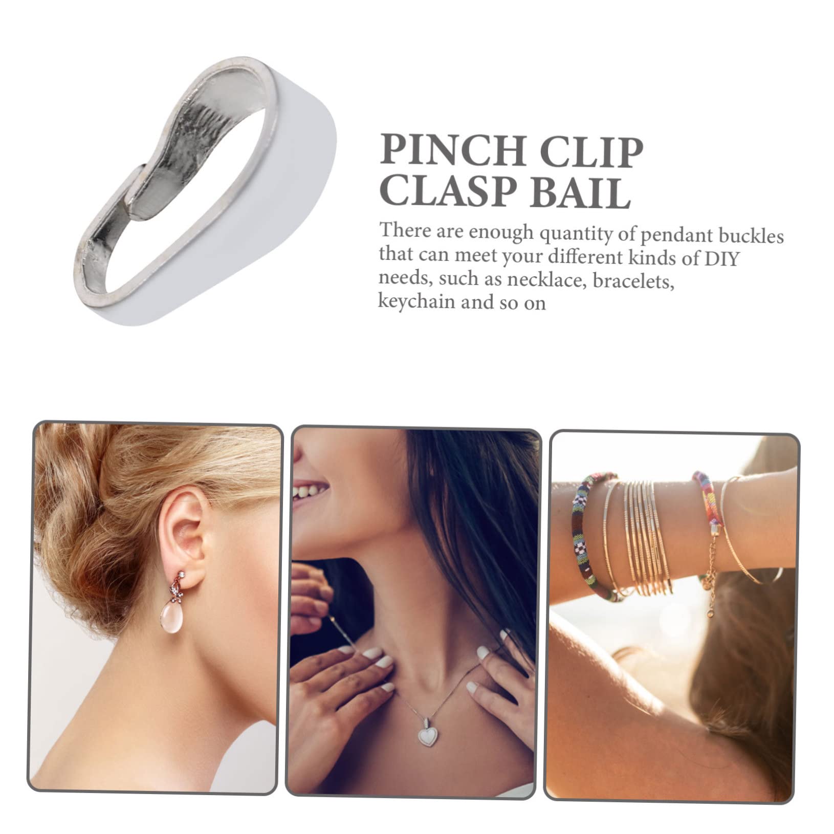 SHINEOFI 5 Set Fibbia Pendente Circlip Ciondoli Per La Creazione Di Gioielli Fascino Anelli Di Salto Kit Catene Catena Ciondolo Collana Anelli Triangolari Collane Silver Argento 10 Pezzi*5
