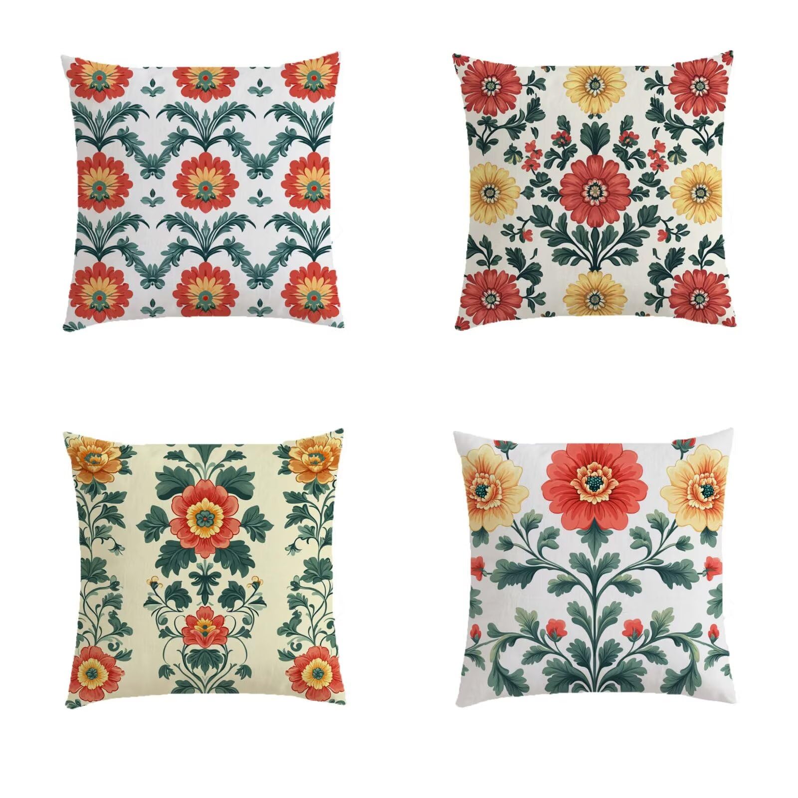 Housse coussin salon de jardin fleuri rouge pour apporter du confort à votre terrasse d'été.