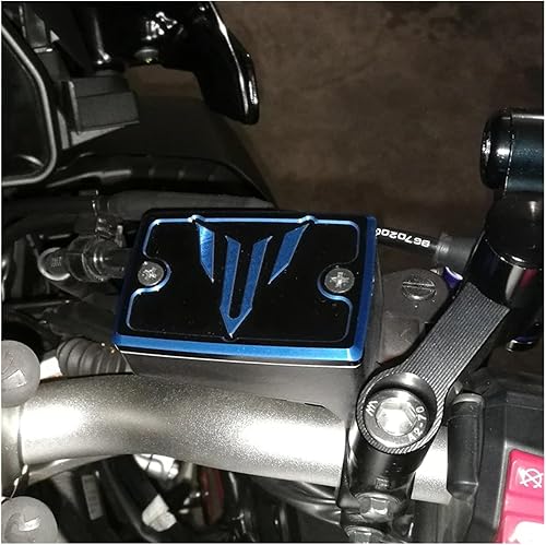Miniatura 3 de XJBH Compatible with Yamaha MT 07 09 MT07 MT09 MT10 XSR700 900 Motorcycle Front Brake Fluid Reservoir Cover Cap MT-07 FZ07 MT-09 Tracer (Color  Blue)