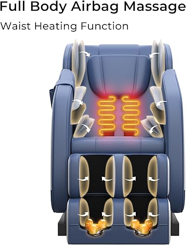 Miniatura 4 de Silla de masaje de gravedad cero de cuerpo completo, color azul