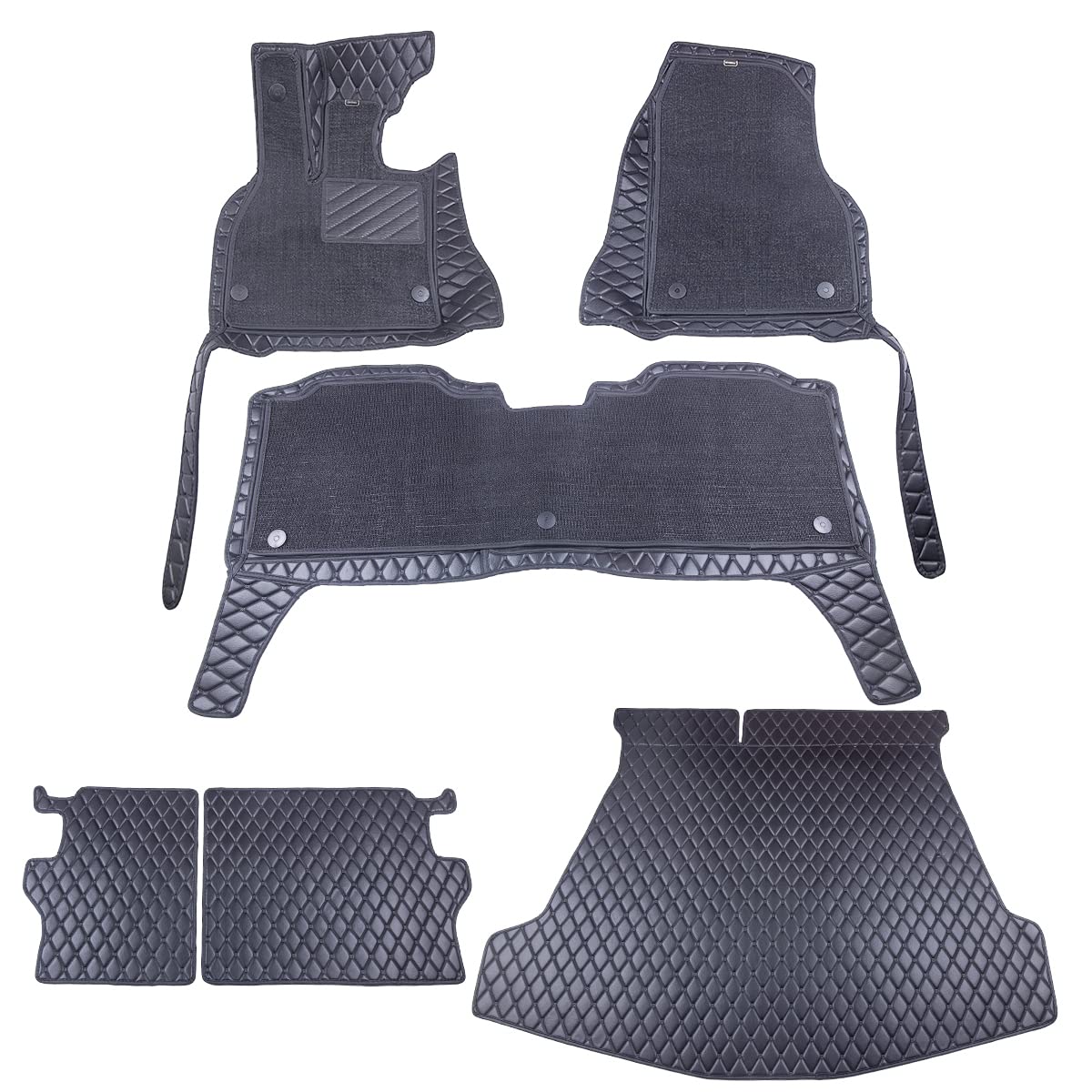 Photo 1 of Double Layer Floor Mats for New 2023 Toyota BZ4X and Subaru Solterra Full Set Include Trunk Mat (Without JBL or Harman Kardon Sound System) 7DEEKEI All Weather Anti-Slip Accessories