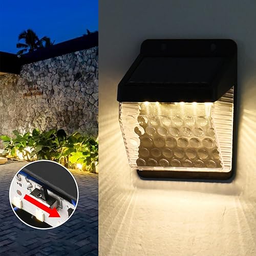 Miniatura 5 de Paquete de 2 luces solares para exteriores, impermeables, luces de paisaje de jardín, arriba y abajo, iluminan la lámpara de luz solar para valla
