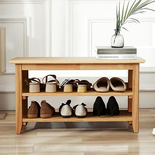 Miniatura 57 de Zapatero organizador de 3 niveles, 4 pares de banco de almacenamiento de entrada para pasillo, dormitorio, sala de estar, dormitorio, soporta hasta