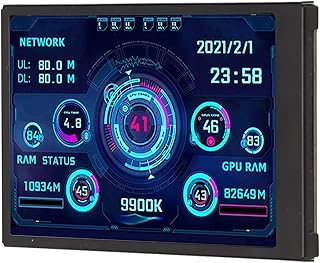 Minitela IPS USB de 3,5 Polegadas, 320 X 480 Computador CPU RAM HDD Monitor de Exibição de Temperatura de Dados, Rotação de 360 graus, Subtela Tipo C, para Gabinete de PC