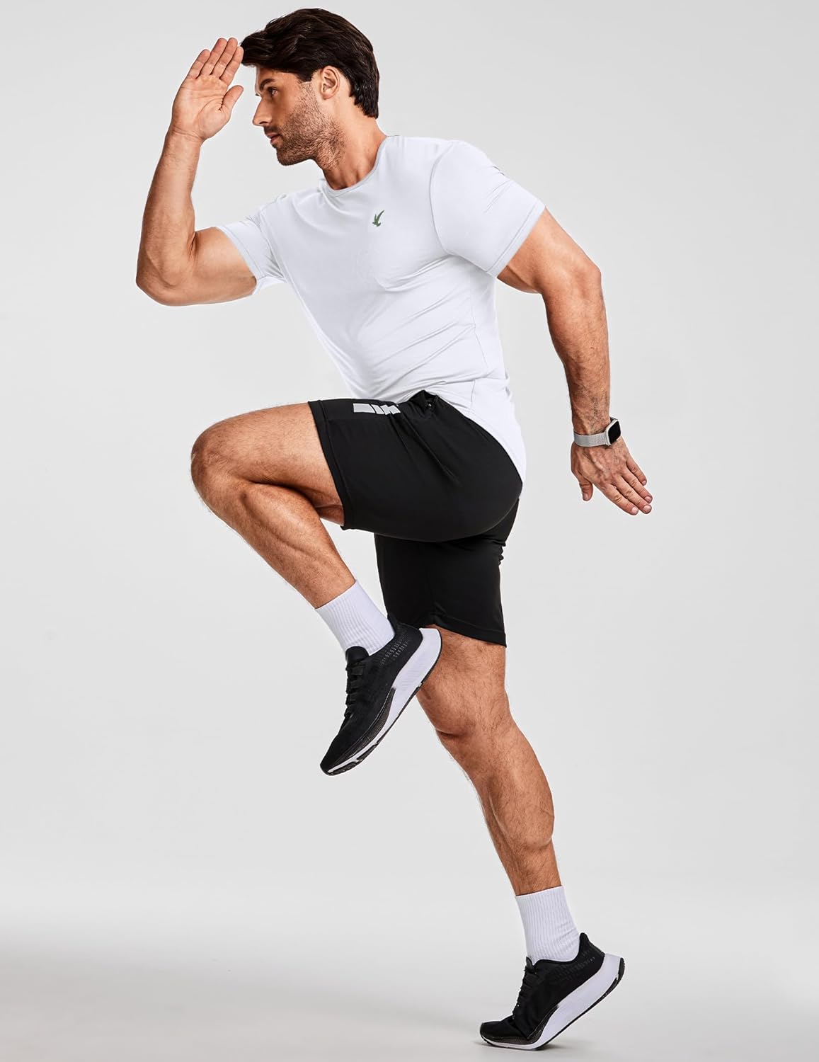 JMIERR Mens Short Sleeve T Shirt Summer Muscle Moisture Wicking Quick Dry Crewneck Longline Tees Shirts - Image 5