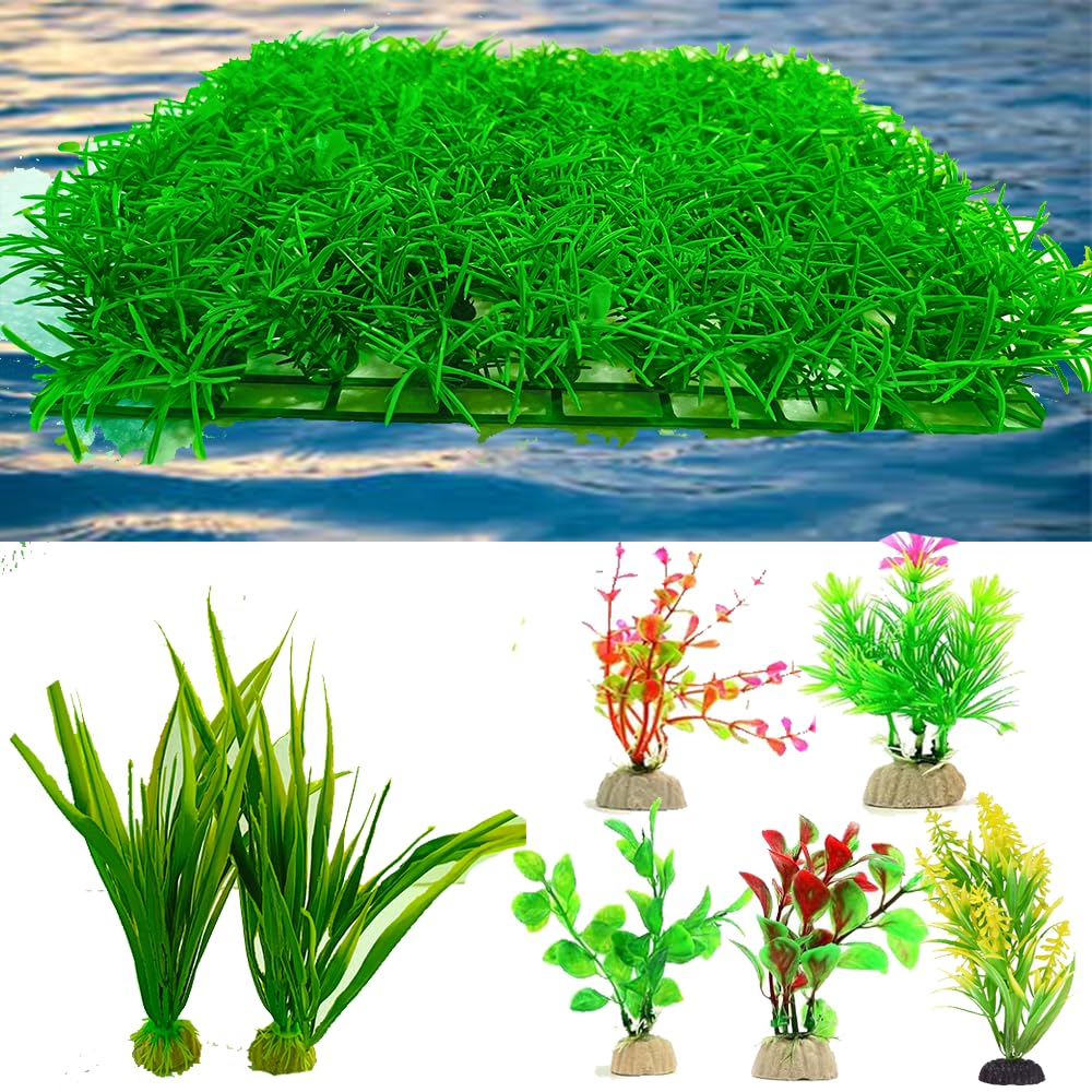 Aquarium Artifical Plants 1 Grass Mat + @ 2 Pcs of Realitic Green Plant & 5 Pc Small Artificial Plants for Aquarium Decoration, Suitable for a Healthy and Performing Fish Tank. (B0D8H3MZNW) Amazon Price History, Amazon Price Tracker