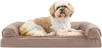 Vista 24 de Furhaven Pet – Sofá de felpa ortopédica para perro, cama con forma de L, tumbona ergonómica con contorno de cuna, cama para perros y gatos, varios