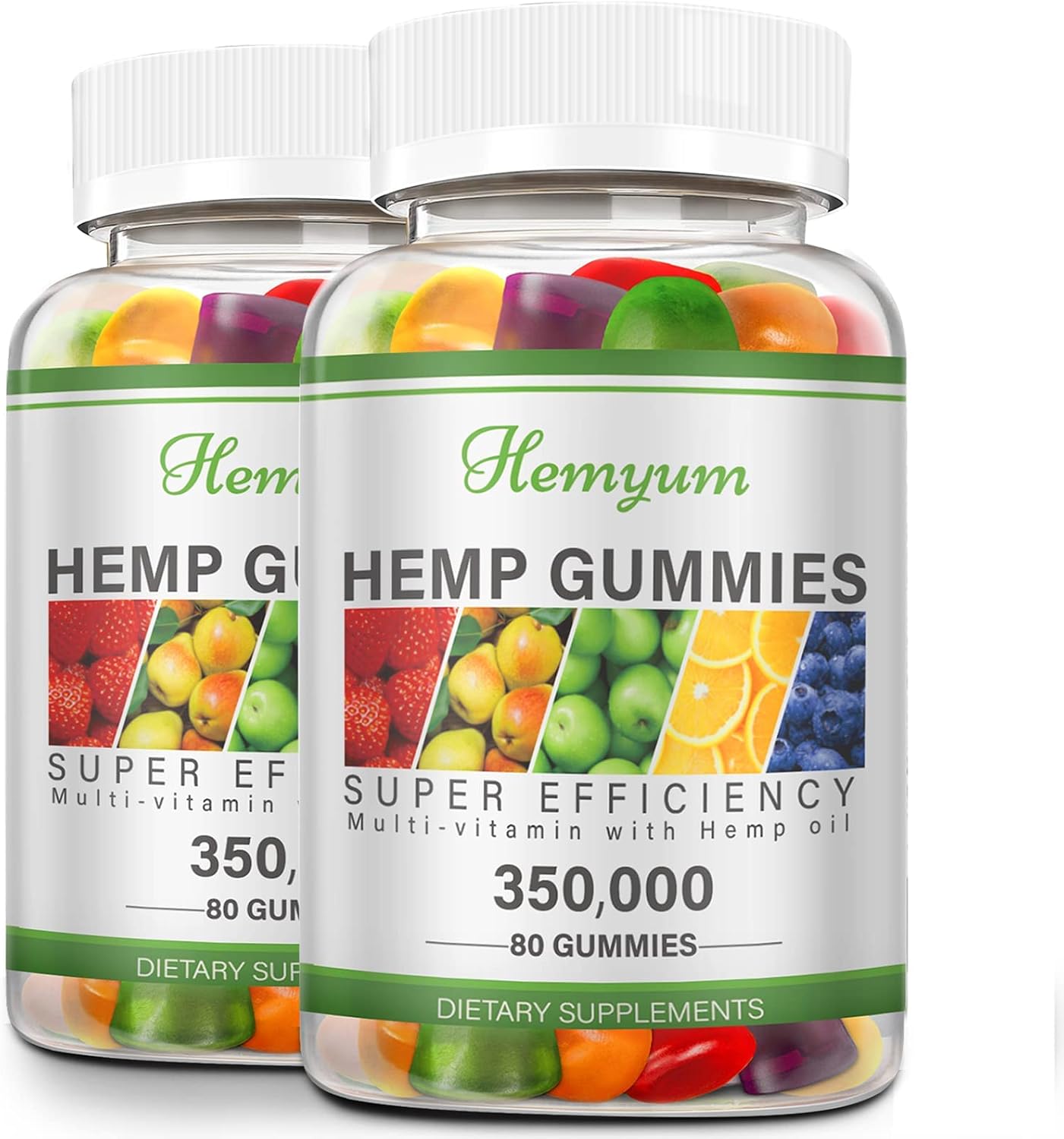 Hemp Gummies Extra Strength (2 Pack) High Potency Fruity Gummy with Hemp Oil - Premium Organic Edibles Gummies - Natural Hemp Nutritional Supplements, Non-GMO, Vegan, Low Sugar for Aldult