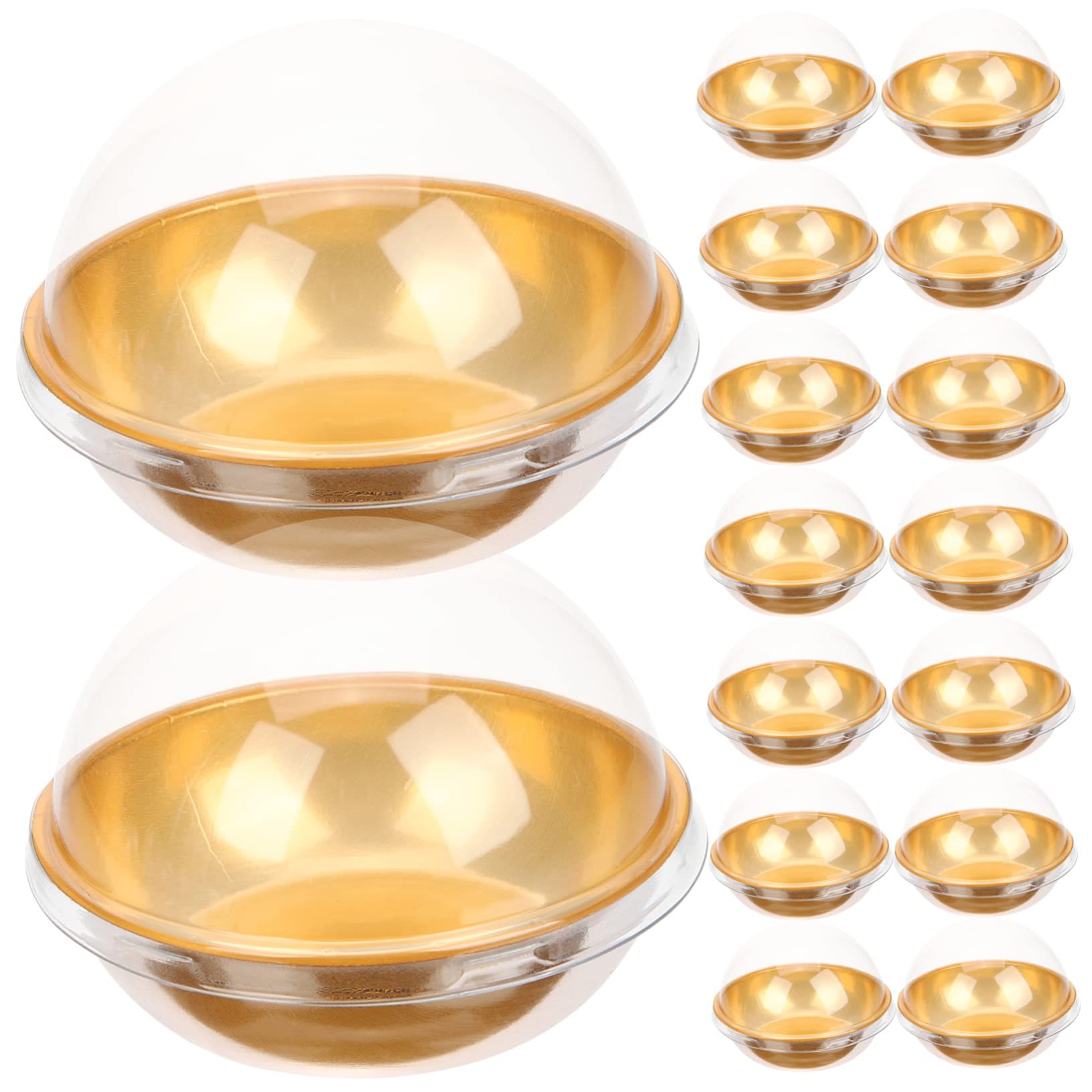 HAKIDZEL 50pcs Mini Cake Boxes Portable Lightweight Dessert Carrier Round Cake Packaging Boxes Lid for Egg Yolk Puff