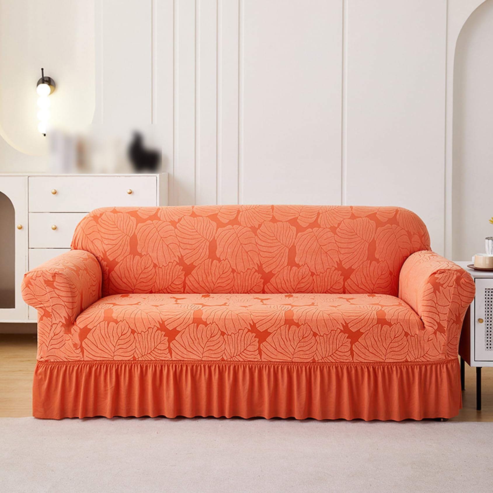 Pers B 'G'> G Sofa Cover, 1/2/3/4 Seater Sofa Slipcover All-Inclusive Stretch Sofa Covers Dustproof Washable Sofa Slipcovers With Skirt For Living Room Home Decor(Size:3 Seater(190-230Cm),Color:g)