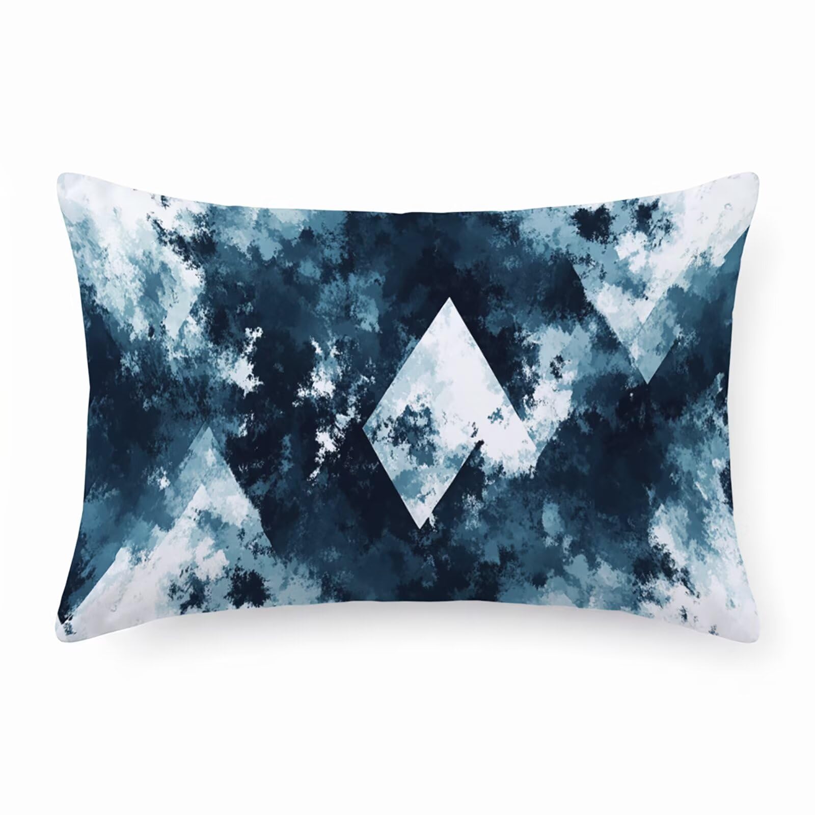 Taie oreiller luxe moderne velours bleu 50x100 cm avec fermeture invisible