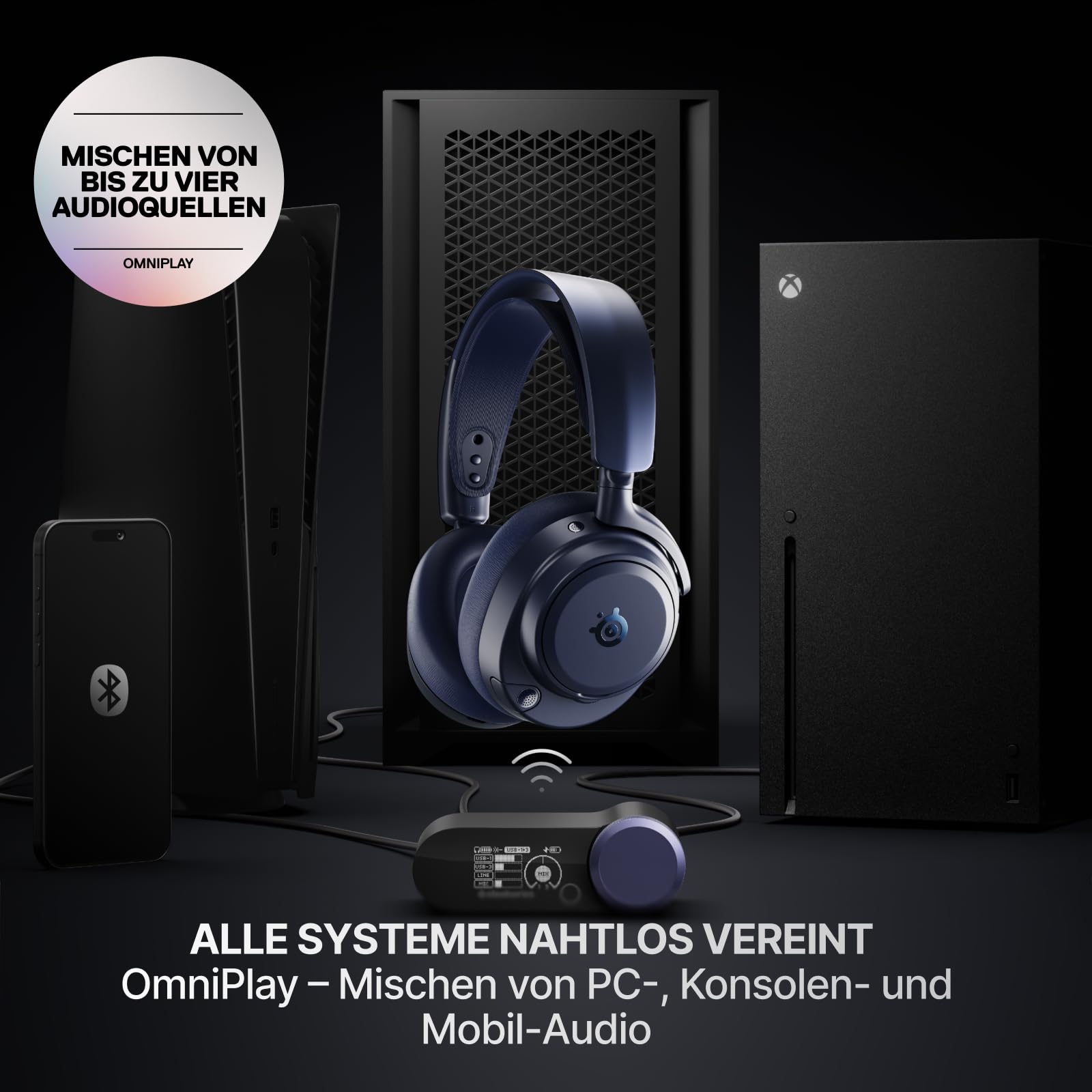 SteelSeries Arctis Nova Pro Omni – Hi‑Res-Wireless Gaming-Headset – Bild 3