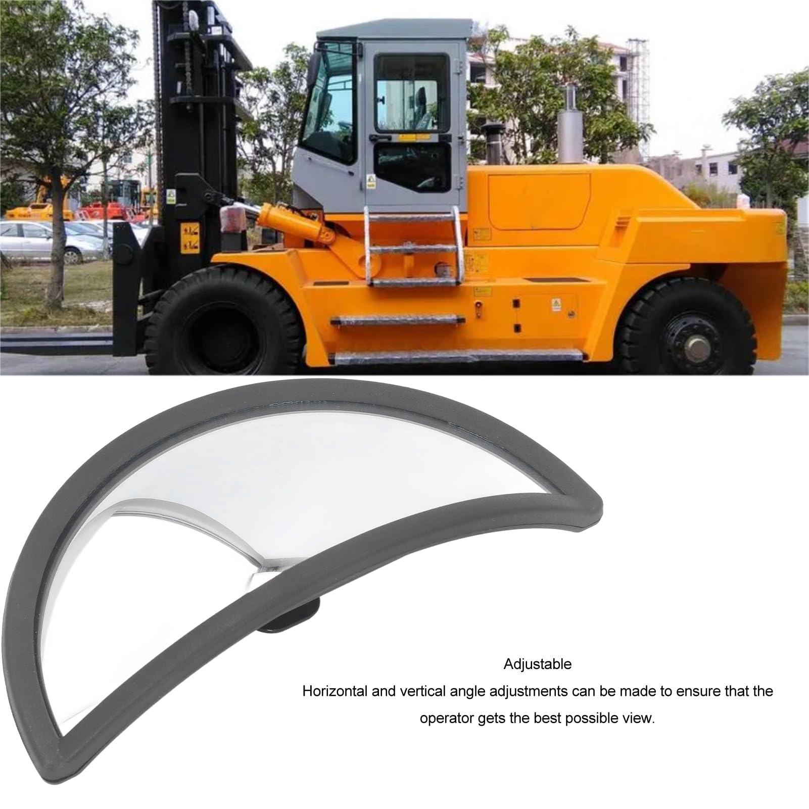 FLEXMAN Forklift Rear View Mirror, ABS Glass Convex Rearview Mirror, Half Dome Mirror for Most Forklift Mirrors