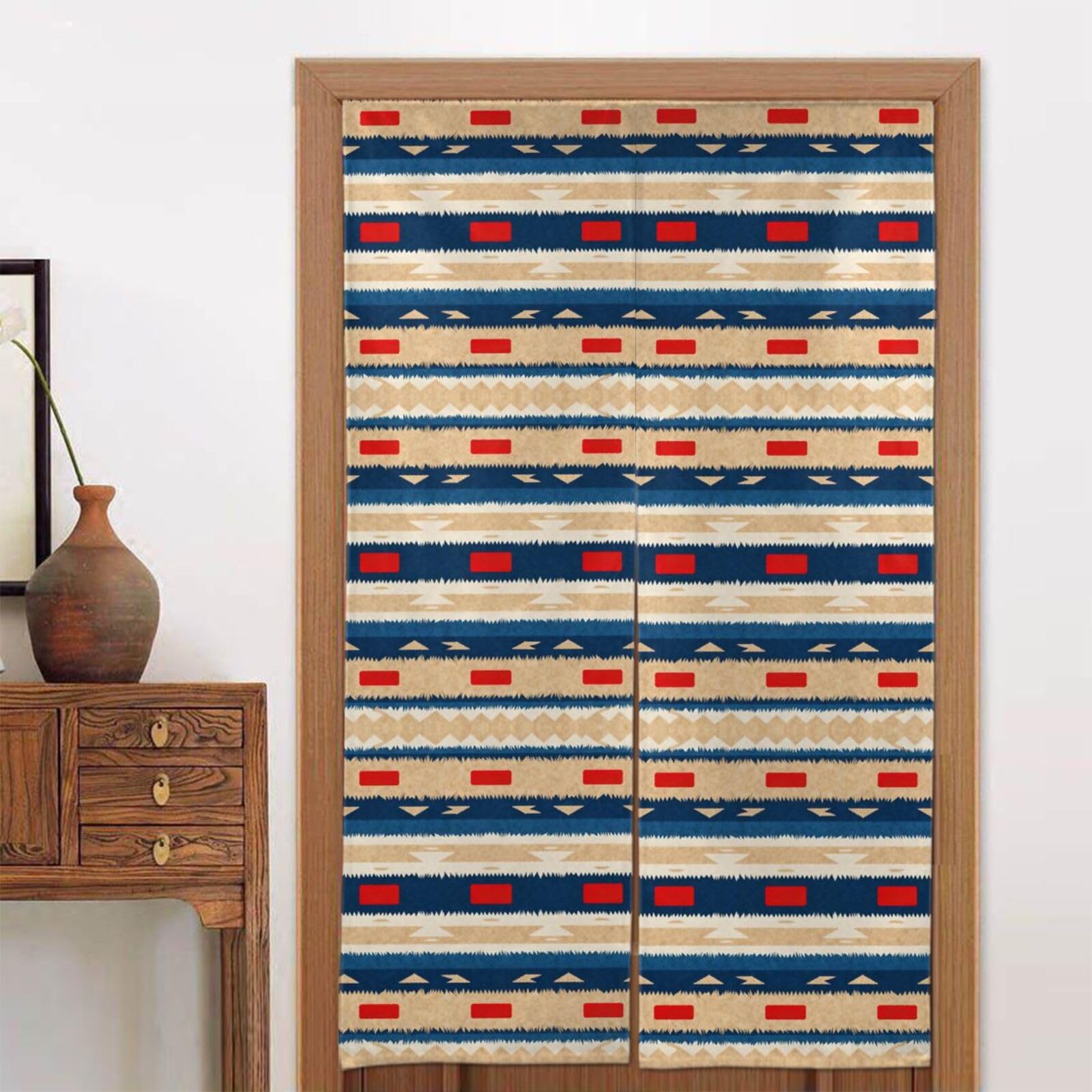 CNTDBU Tribal style Door Curtain 34x56 Inch-Room Divider Panel for Privacy, Entryway Screen for Kitchen Bedroom