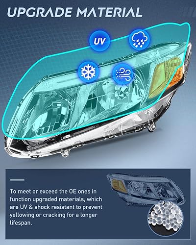 Miniatura 6 de Nilight Conjunto de faros delanteros para Honda Civic Sedan 4 puertas 12 13 Coupe 2 puertas 2 13 Civic Coupe 2 puertas negro vivienda faro Carcasa