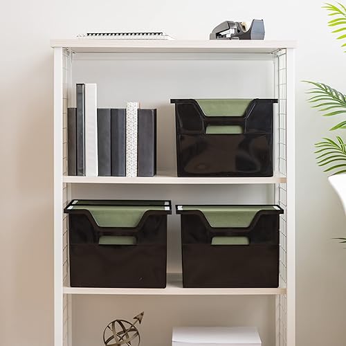 Miniatura 4 de IRIS Caja de archivos de escritorio portátil mediana de Estados Unidos con tapa abierta, paquete de 6, asas laterales, pestañas e insertos, carpetas