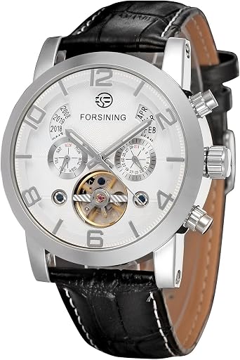Forsining FSG165M3S3 - Orologio da polso automatico Tourbillon in vera  pelle : Amazon.it: Orologi