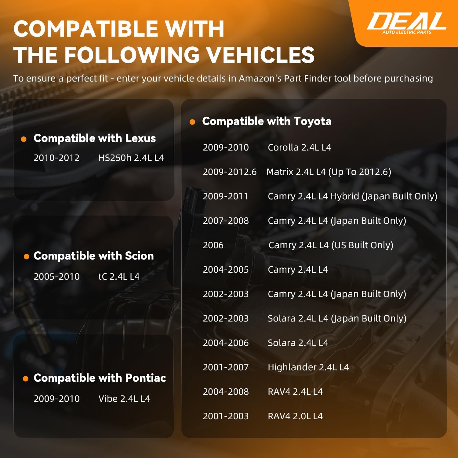 DEAL Set of 4 Ignition Coil Pack + Double Iridium Spark Plugs Compatible With 10-12 HS250h 05-10 tC 09-10 Vibe Corolla 09-12 Matrix 02-11 Camry 02-06 Solara 01-07 Highlander 2.4L 01-08 RAV4 2.0L L4
