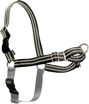 PetSafe Reflective Easy Walk Dog Harness, Small, Black/Silver
