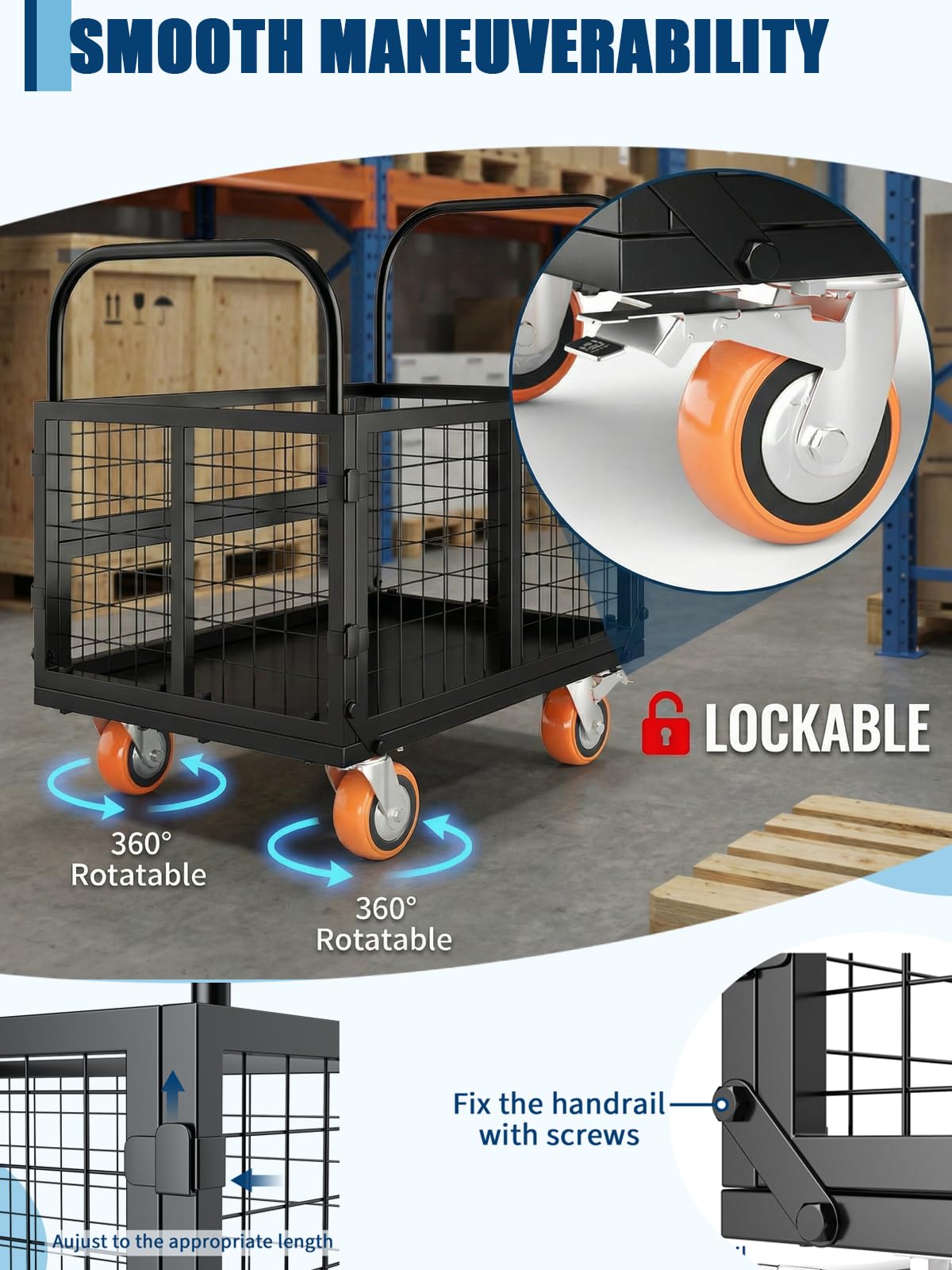 GarveeTech Platform Truck - 6-in-1 Multi-Purpose Cart -6