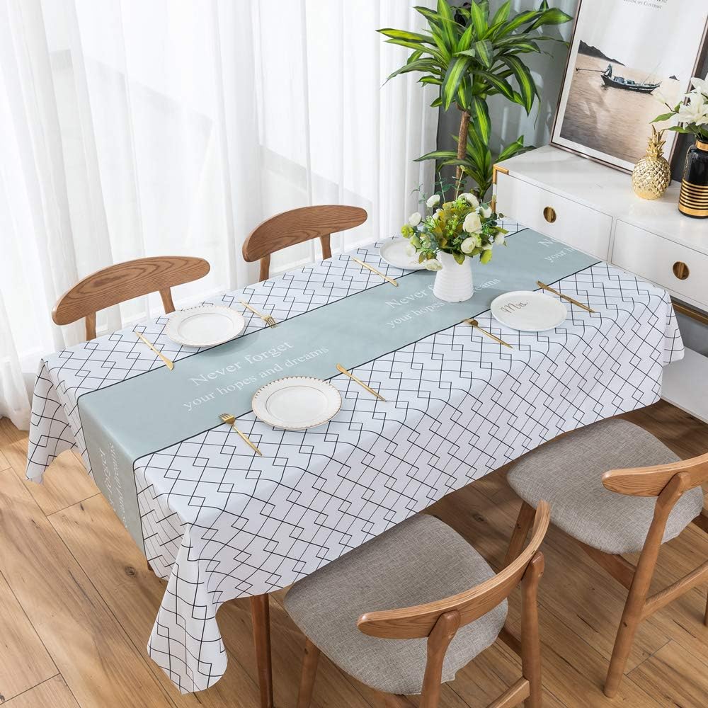LEEVAN Heavy Weight Vinyl Square Table Cover Wipe Clean PVC