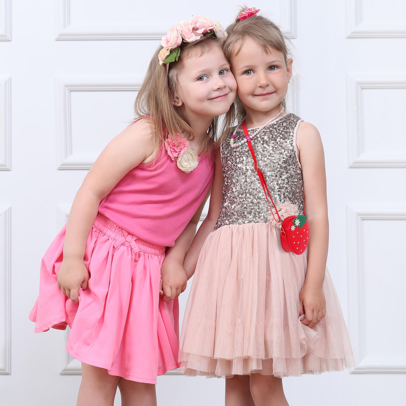 VALICLUD Little Girls Strawberry Tote Bag Fashionable Coin Bag Adjustable Strap Purse