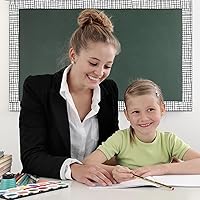 Vista 72 de Zonon 65 Feet Bulletin Board Borders Black and White Polka Dots Striped Grid Borders Decorative Straight Scalloped Wavy Rolled Trim Classroom Back