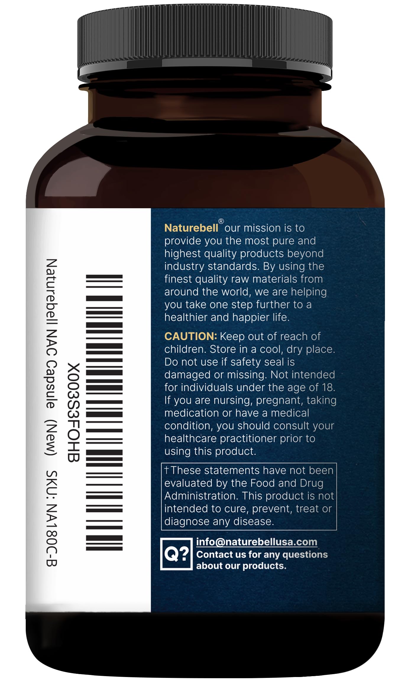 NatureBell 2 Pack NAC Supplement (N-Acetyl Cysteine) with Quercetin, 1,200mg Per Serving, 480 Capsules | Double Strength Antioxidant Support for Immune, Liver, & Lung Health – Non-GMO — Amazon image 8