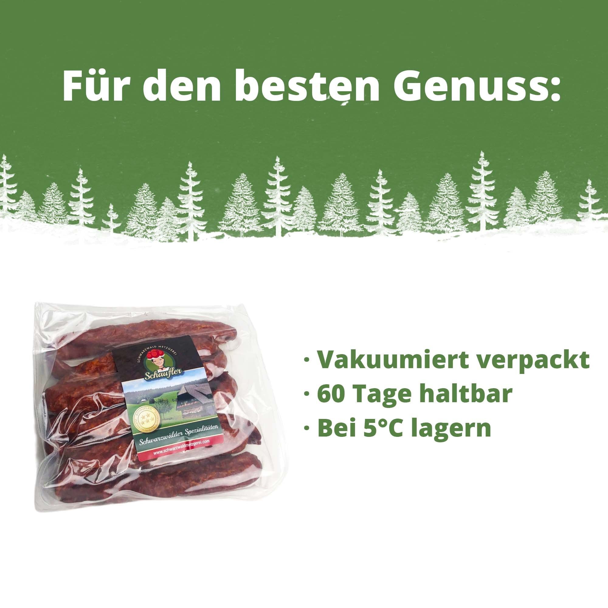 Schwarzwald Metzgerei – Bauernwürste aus Schwarzwälder Tradition – 10 Paar Würste mit herzhaft rauchigem Aroma – Schwarzwälder Spezialität für Wurst-Liebhaber