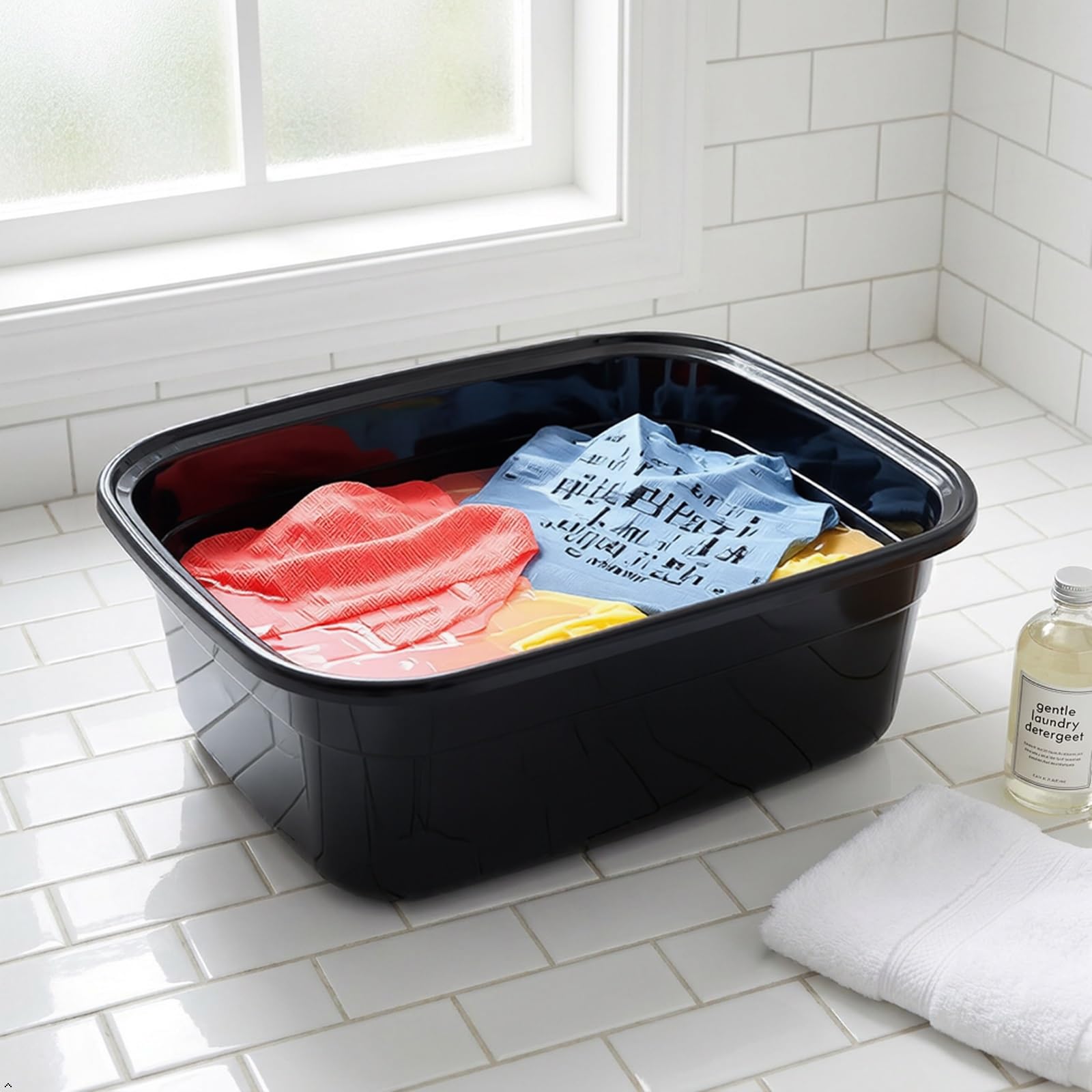 Kekow Sartén de plástico de 14 cuartos de galón, lavabo negro, negro