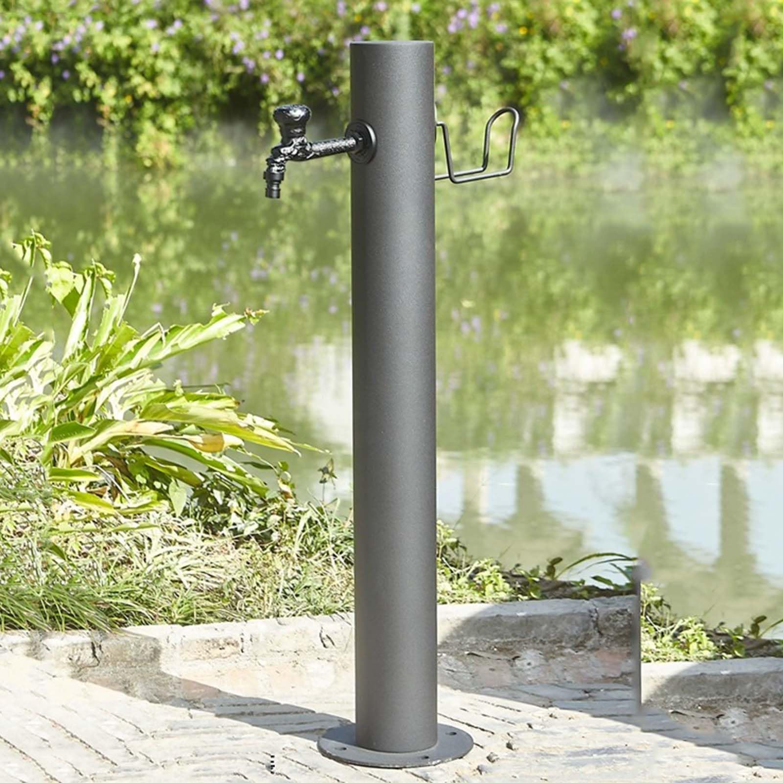 WOTZOV Freestanding 304 Stainless Steel Outdoor Water Column With Faucet, Ideal For Car Washing, Yard Hydrant Fountain, Garden Watering & Landscape Decor，20.5 * 86cm kit B