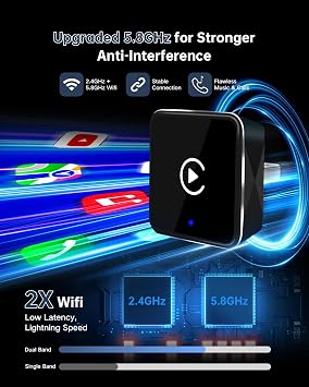 Wireless CarPlay Adapter for iPhone, Convert Wired to Wireless, Small Size