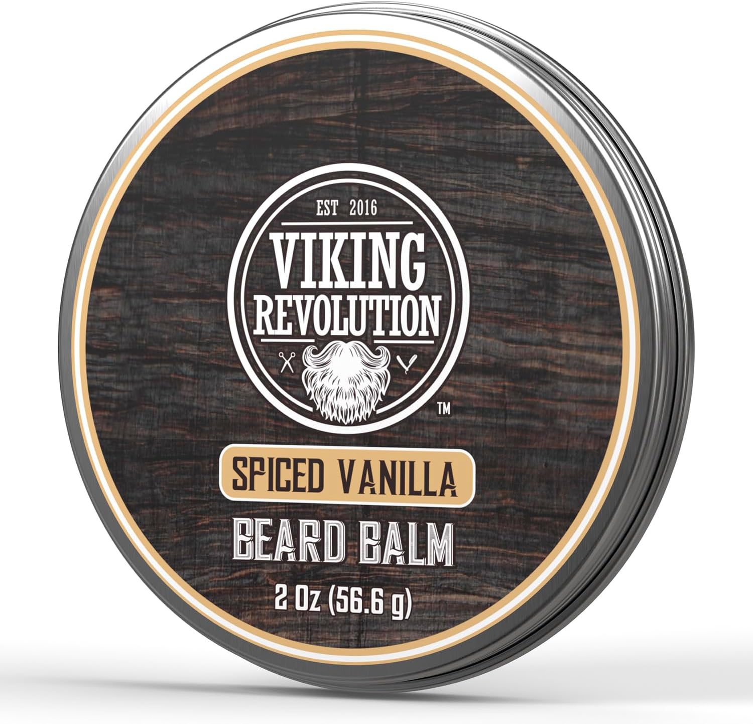Viking Revolution - Beard Balm - Argan & Jojoba Oils - Styles, Strengthens & Softens - Gifts For Men - Spiced Vanilla - 2.0 oz (57 g)