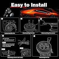 Vista 6 de Autel TPMS Sensor MaxiTPMS Autel MX Sensor 4 piezas Sensor universal de neumáticos de doble frecuencia 315MHz/433MHz Sensor TPMS de tallo de goma